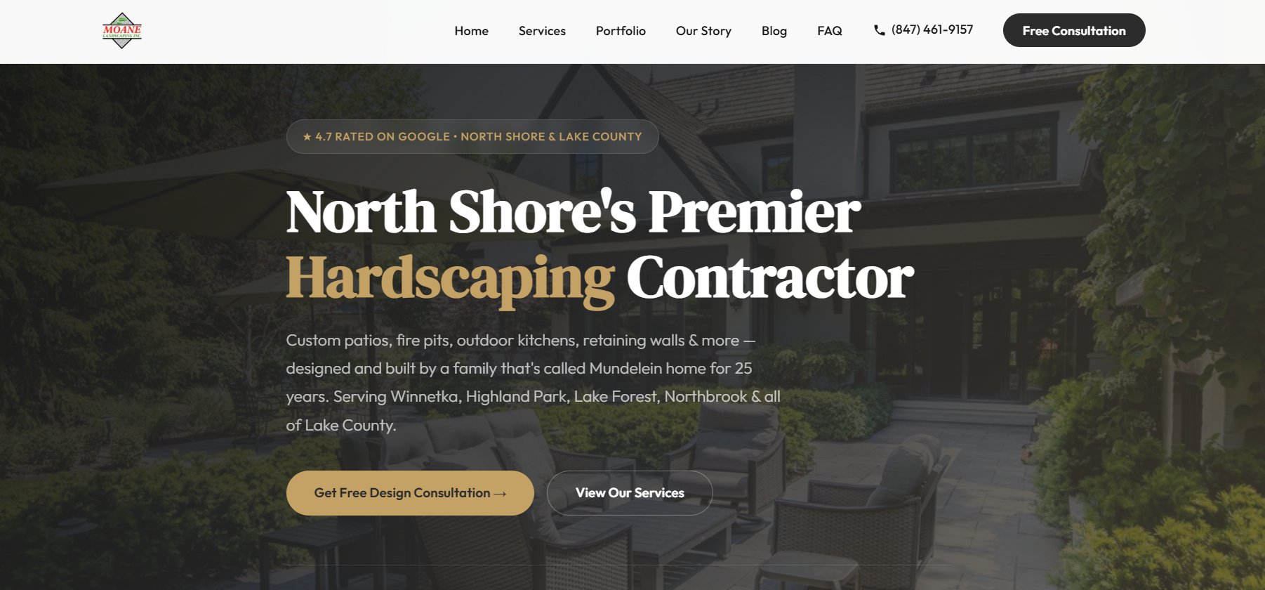 Moane Landscaping - sitio web optimizado